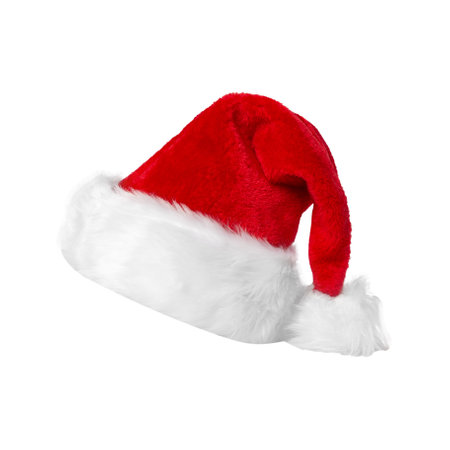 Santa Hat isolated on white background with clipping path, full depth of field.の写真素材
