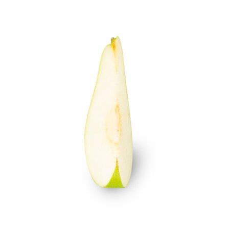 Pear sliced isolated on white background with clipping path, full depth of field.の写真素材