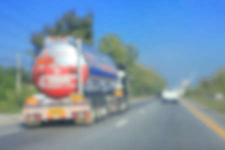 blurred image trucks on the freewayの写真素材