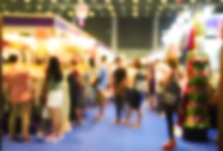 blurred image trade show and one stop shopping expoの写真素材