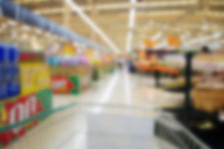 blurred image abstract people shopping in supermarketの写真素材