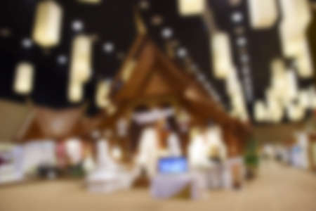 blurred image trade show and one stop shopping expoの写真素材