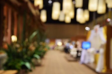 blurred image trade show and one stop shopping expoの写真素材