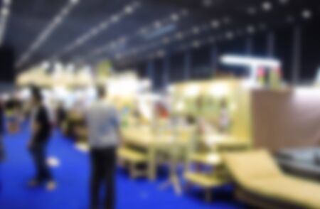 blurred image trade show and one stop shopping expoの写真素材