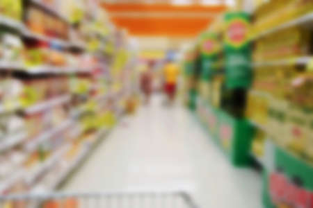 blurred image abstract people shopping in supermarketの写真素材