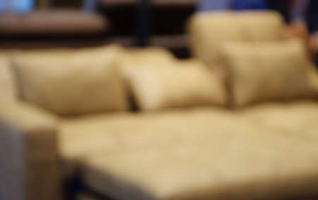 blurred image sofa with pillows in the room, close upの写真素材