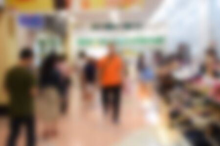 blurred image abstract people shopping in supermarketの写真素材