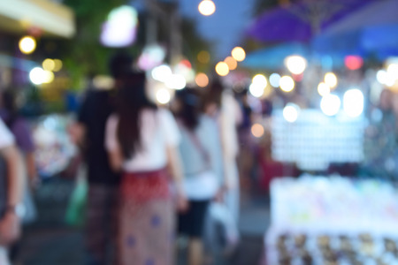 blurred image walking street marketの写真素材