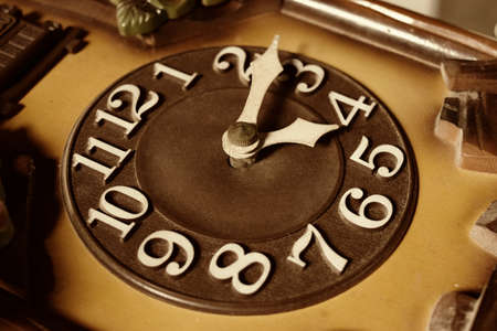 Close up of an old clock faceの写真素材