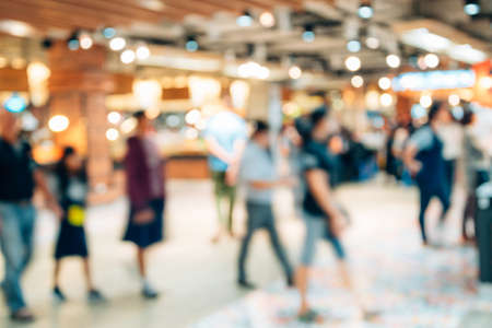 Shopping mall blur background with bokeh