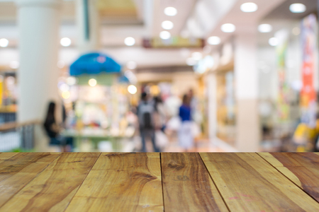 blurred image people in shopping mall with bokehの写真素材