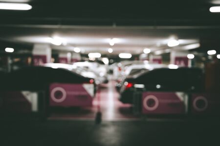 Abstract blur car parking in shopping mallの写真素材