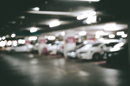 Abstract blur car parking in shopping mallの写真素材