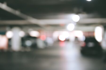 Abstract blur car parking in shopping mallの写真素材