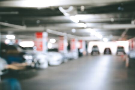 Abstract blur car parking in shopping mallの写真素材