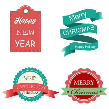 Flat design badges/labelsのイラスト素材