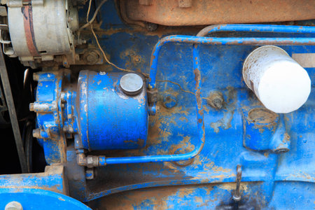oil pump motor tractorsneed urgent maintennanceの写真素材