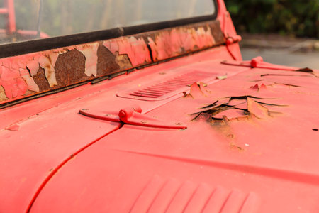 fire moldy old decommissioned redの写真素材