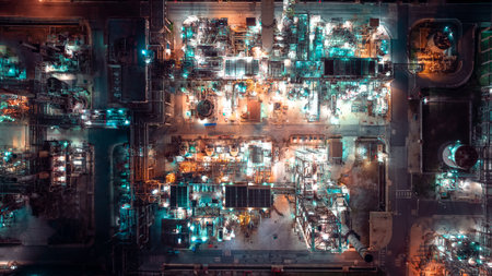 business and industrial area production plant or refinery crude oil and gas for transportatioon and...