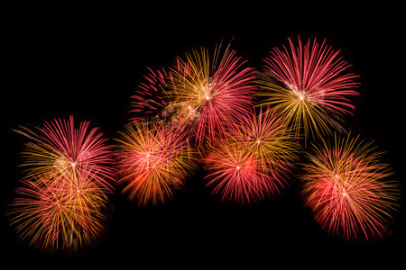 Beautiful of bright light fireworks for postcard wallpaper background abstract, conceptの写真素材