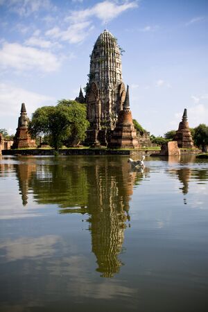temple heritage in ayutthayaの写真素材