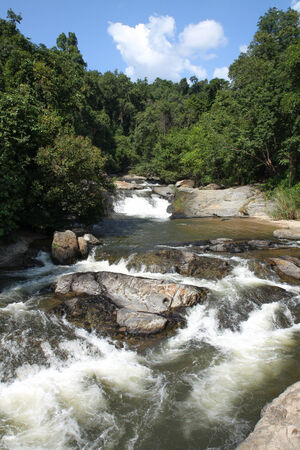 waterfall in thai national parkの写真素材