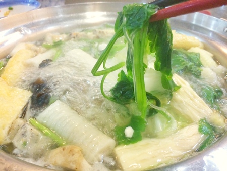 Cooking on the hotpot many ingredient such as vegetableの写真素材