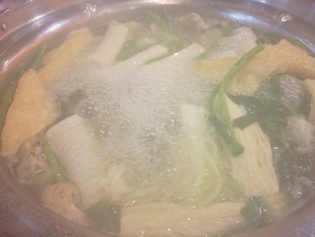 cooking on the hotpot many ingredient such as vegetableの写真素材
