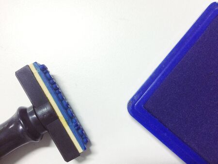 Stamping pump for office White background.の写真素材