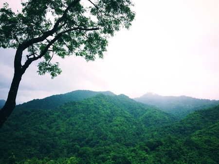 View landscape nature of the day at the mountainの写真素材