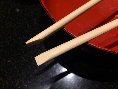 Japanese empty bowl with a pair of chopsticksの写真素材