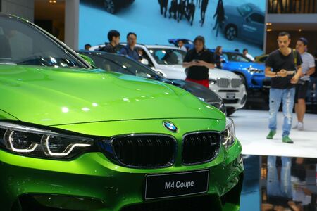 Nonthaburi, Thailand-March 31, 2018 : Thailand International Motor Expo 2018 Bangkok at The 39th Presenting Boot show BMWのeditorial素材