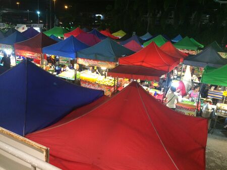 Ayutthaya, Thailand-June 6, 2019 : Market Night in ayutthaya city park.のeditorial素材