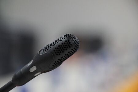 close up of microphone for conference meeting roomの写真素材