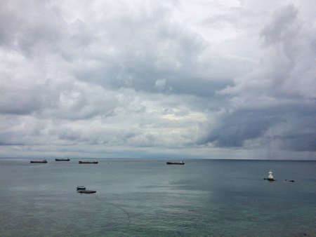 View of Samae San to the sea Chonburi, Thailandの写真素材