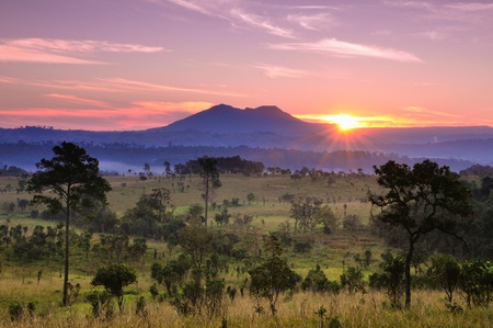 morning sunlight on beautiful landscape の写真素材