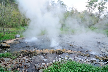 Geyser at HuaiNamDang National Park, Chiangmai, Thailandの写真素材