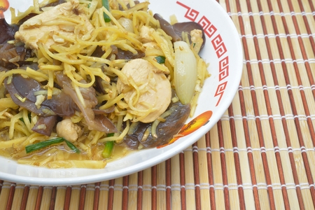 Stir fried chicken with ginger and mixed vegetablesの写真素材