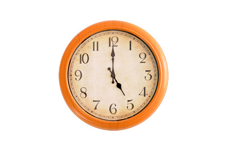 Isolated clock showing 5:00 o'clockの写真素材