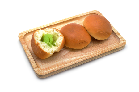 Isolated egg custard breadの写真素材