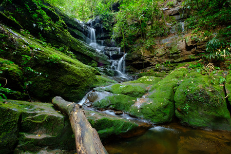 Beautiful waterfall stream at Phu-Soi-Dao National Park, Utradit, Thailandの写真素材