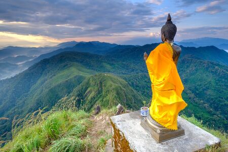 Top of the mountain view in the morning in Lerkwador, Tak province, Thailandの写真素材
