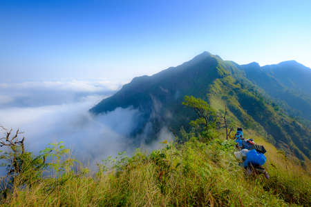 Khao Chang Phueak Mountain in the morning, Popular Mountain Trekking in Kanchanaburi, Thailandのeditorial素材
