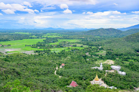 Viewpoint of Wat Phra Phutthabat Doi Lon, the temple on mountain, Tak province, Thailandの写真素材