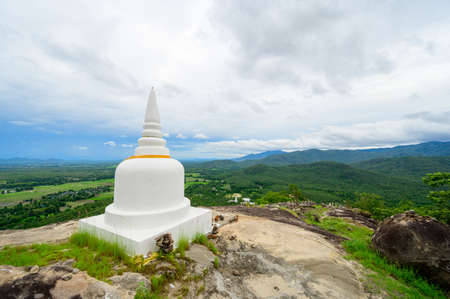 Wat Phra Phutthabat Doi Lon, the temple on mountain, Tak province, Thailandの写真素材