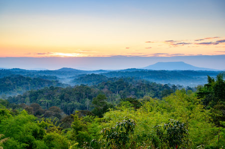 Phukho Sunrise Viewpoint at Namnao National Park, Phetchabun Province, Thailandの写真素材