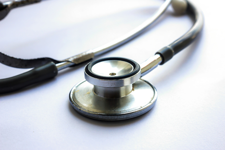 Stethoscope isolated on whiteの写真素材