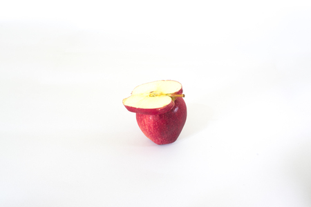 Sliced  red applesの写真素材