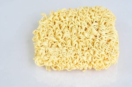 Instant noodles on white background の写真素材