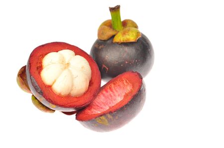 mangosteen isolatedの写真素材